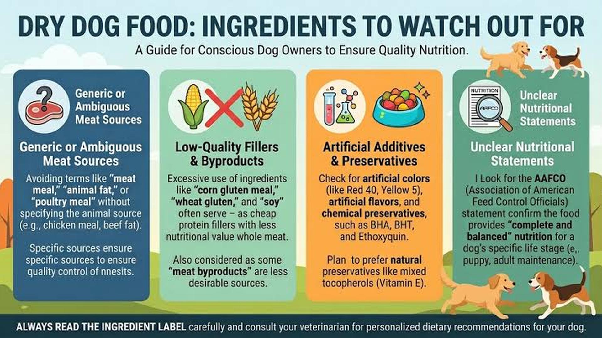 low grade meat byproducts artificial colors corn w